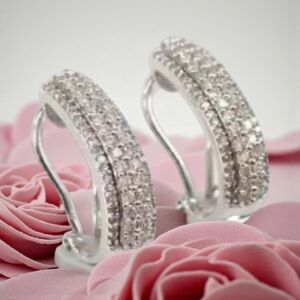 Omega Silver Cz Earrings